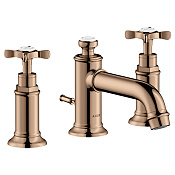 Axor Montreux Смеситель для раковины на 3 отверстие с дон. клап., цвет: полированное розовое золото 16536300