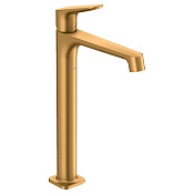 Axor Citterio M Смеситель для раковины высокий на 1 отверстие с дон. клап., цвет: шлифованное золото 34127250