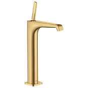 Axor Citterio E Смеситель для раковины высокий на 1 отверстие с дон. клап., цвет: шлифованное золото 36104250