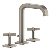 Axor Citterio E Смеситель для раковины на 3 отверстия с донным клапаном, цвет: нержавеющая сталь 36108800