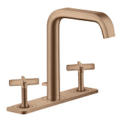 Axor Citterio E Смеситель для раковины на 3 отверстия с дон. клап., цвет: шлифован. розовое золото 36116310