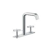 Axor Citterio E Смеситель для раковины на 3 отверстия с донным клапаном, цвет: нержавеющая сталь 36116800