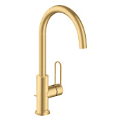 Axor Uno Смеситель для раковины высокий на 1 отверстие с донным клапаном, цвет: шлифованное золото 38036250