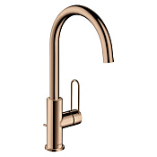 Axor Uno Смеситель для раковины высокий на 1 отверстие с дон. клап., цвет: полирован. розовое золото 38036300