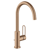 Axor Uno Смеситель для раковины высокий на 1 отверстие с дон. клап., цвет: шлифован. розовое золото 38036310