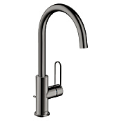 Axor Uno Смеситель для раковины высокий на 1 отверстие с дон. клап., цвет: полированный черный хром 38036330