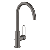 Axor Uno Смеситель для раковины высокий на 1 отверстие с донным клап., цвет: шлифованный черный хром 38036340