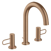 Axor Uno Смеситель для раковины на 3 отверстия с донным клапаном, цвет: шлифованное розовое золото 38054310