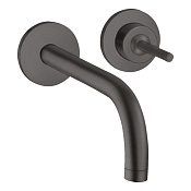 Axor Uno Смеситель для раковины встраиваемый внеш. часть, с дон. клап., цвет: шлифован. черный хром 38113340