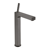 Axor Citterio Смеситель для раковины высокий на 1 отверстие с д/к, цвет: шлифованный черный хром 39020340