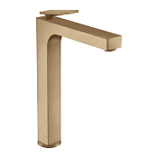 Axor Citterio Смеситель для раковины высокий на 1 отверстие с донным клап., цвет: шлифованная бронза 39021140