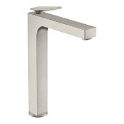 Axor Citterio Смеситель для раковины высокий на 1 отверстие с донным клап., цвет: нержавеющая сталь 39021800