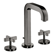 Axor Citterio Смеситель для раковины на 3 отверстия с донным клап., цвет: полированный черный хром 39133330