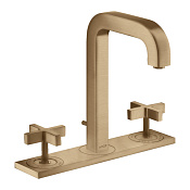 Axor Citterio Смеситель для раковины на 3 отверстия с донным клапаном, цвет: шлифованная бронза 39134140