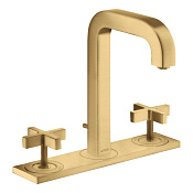 Axor Citterio Смеситель для раковины на 3 отверстия с донным клапаном, цвет: шлифованное золото 39134250