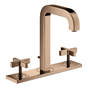 Axor Citterio Смеситель для раковины на 3 отверстия с дон. клап., цвет: полированное розовое золото 39134300