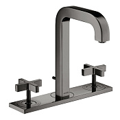 Axor Citterio Смеситель для раковины на 3 отверстия с донным клап., цвет: полированный черный хром 39134330