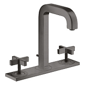 Axor Citterio Смеситель для раковины на 3 отверстия с донным клап., цвет: шлифованный черный хром 39134340