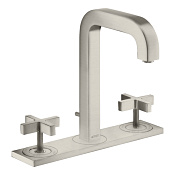 Axor Citterio Смеситель для раковины на 3 отверстия с донным клапаном, цвет: нержавеющая сталь 39134800