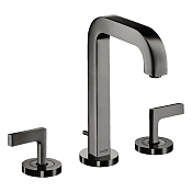 Axor Citterio Смеситель для раковины на 3 отверстия с донным клап., цвет: полированный черный хром 39135330