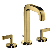 Axor Citterio Смеситель для раковины на 3 отверстия с донным клапаном, цвет: полированное золото 39135990