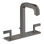 Axor Citterio Смеситель для раковины на 3 отверстия с донным клап., цвет: шлифованный черный хром 39136340