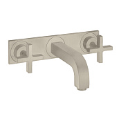 Axor Citterio Смеситель для раковины встраиваемый внеш. часть, с дон. клап., цвет: шлифован. никель 39144820