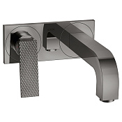 Axor Citterio Смеситель для раковины встраиваемый, внешняя часть, с д/к, цвет: полир. черный хром 39171330