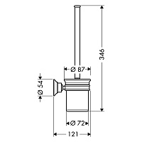 Axor Montreux Ершик для унитаза подвесной с керамической колбой, цвет: шлифованная бронза 42035140