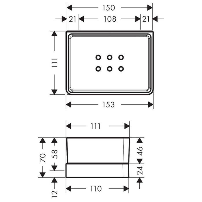 Axor Universal Полка стеклянная 15,3х11,1 cм, подвесная, латунь, цвет: полированное золото 42802990