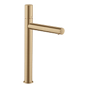 Axor Uno Смеситель для раковины высокий с донным клапаном на 1 отверстие, цвет: шлифованная бронза 45004140