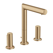 Axor Uno Смеситель для раковины на 3 отверстия с донным клапаном, цвет: шлифованная бронза 45133140