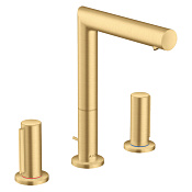 Axor Uno Смеситель для раковины на 3 отверстия с донным клапаном, цвет: шлифованное золото 45133250