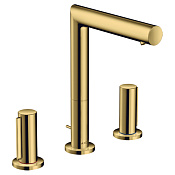 Axor Uno Смеситель для раковины на 3 отверстия с донным клапаном, цвет: полированное золото 45133990