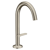 Axor One Смеситель для раковины высокий на 1 отверстие с донным клапаном, цвет: шлифованный никель 48020820