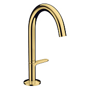 Axor One Смеситель для раковины высокий на 1 отверстие с донным клапаном, цвет: полированное золото 48020990