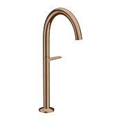 Axor One Смеситель для раковины высокий на 1 отверстие с дон. клап., цвет: шлифован. розовое золото 48030310