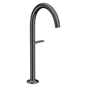 Axor One Смеситель для раковины высокий на 1 отверстие с донным клап., цвет: шлифованный черный хром 48030340