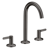 Axor One Смеситель для раковины на 3 отверстия с донным клапаном, цвет: шлифованный черный хром 48050340