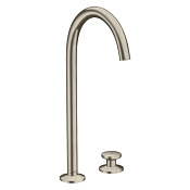 Axor One Смеситель для раковины высокий на 2 отверстие с донным клапаном, цвет: шлифованный никель 48060820