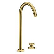 Axor One Смеситель для раковины высокий на 2 отверстие с донным клапаном, цвет: шлифованная латунь 48060950