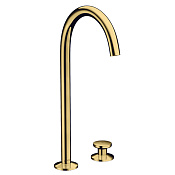 Axor One Смеситель для раковины высокий на 2 отверстие с донным клап., цвет: полированное золото 48060990