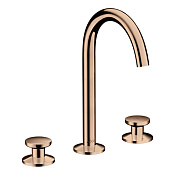 Axor One Смеситель для раковины на 3 отверстия с донным клап., цвет: полированное розовое золото 48070300