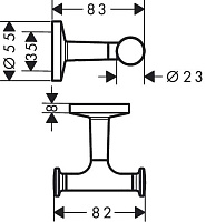 Axor Universal Circular Крючок двойной подвесной, латунь, цвет: матвый белый 42812700