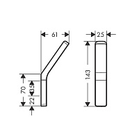 Axor Universal Крючок одинарный подвесной, латунь, цвет: шлифованное золото 42801250