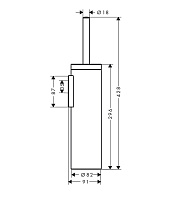 Axor Universal Circual Ершик для унитаза подвесной с латунной колбой, цвет: полированный черный хром 42855330