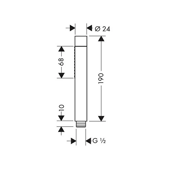 Axor  Ручной душ-"палочка" 2 вида струи, цвет: шлифованный никель 28532820