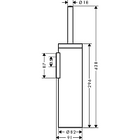 Axor Universal Circual Ершик для унитаза подвесной с латунной колбой, цвет: шлифованный черный хром 42855340
