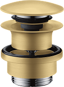 Axor Донный клапан Push-Open для раковины и биде, универсальный, латунь, цвет: шлифованное золото 51300250