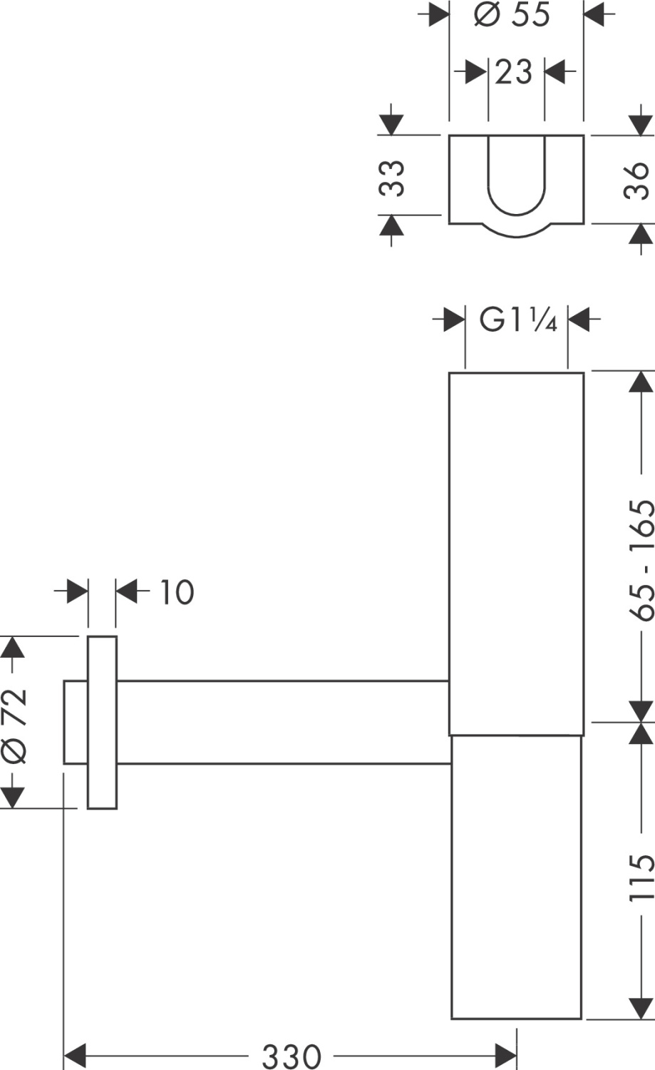 Axor Flowstar Дизайнерский сифон, латунь, цвет: шлифованное золото 51303250